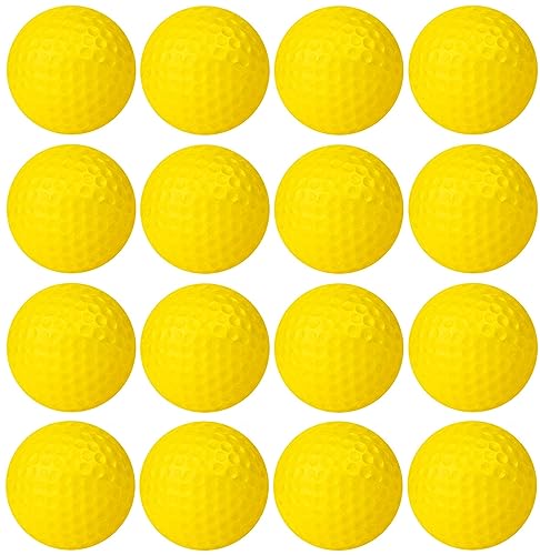 KOMUNJ 16 Pcs 42mm Realistic Feel Colored Golf Balls, Dent Resistant Long Lasting Limited Flight Soft Golf Balls, for Indoor Basement Backyard Training