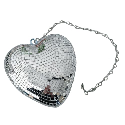 Bola espejada en forma de corazón para decoración de fiestas, bodas y discotecas, color plata, marca LABRIMP