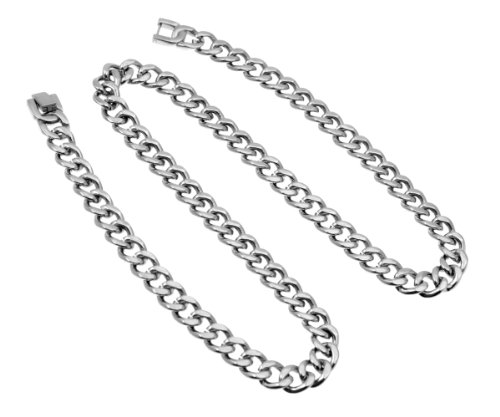 Theia TN0029 - Collar de titanio con cadena de cubana (55.9 cm)