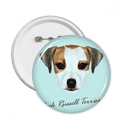 Badge Jack Russel Terrier : lot de 5 broches rondes taille M pour vêtements