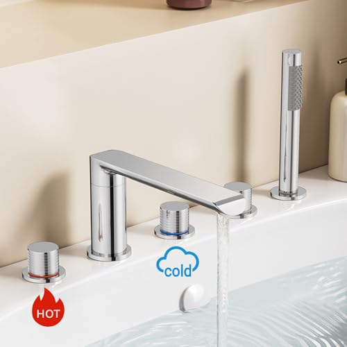 Mitigeur de bain-douche 5 trous rotatif résolvant le manque d'espace noir - 5