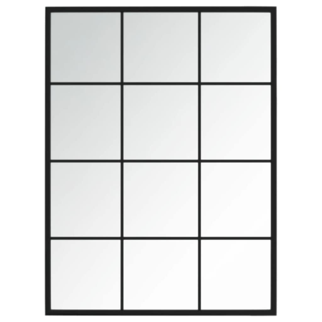 Zestaw 2 luster ściennych, czarne, 80 x 60 cm, metalowe, szklane, lustro na całe ciało, do korytarza, sypialni, salonu, z hakami mocującymi