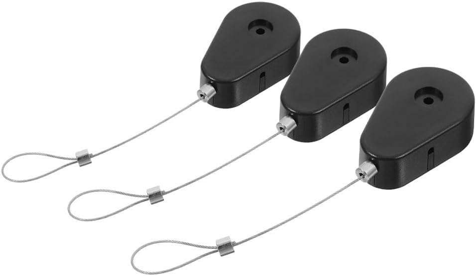 MAGICLULU Retractable Anti-Theft Cable Box with Automatic Wire Tether Lock for Door Access Garage Warehouse Security 41.33X1.37X0.59 Inches 3-Pack with Wrench