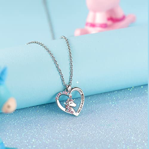 Shonyin Silver Unicorn Necklace For Women Girls Cz Unicorn Heart Pendant Necklace With You Are Magical Christmas Birthday Party Valentines Gifts For Girls Daughter Granddaughter Niece #TOP3