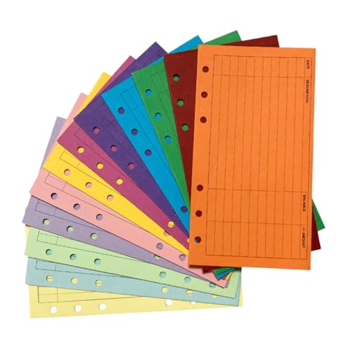 ROMISBABA 12 piezas Sobres de Presupuesto Sulfito Hojas para Control de Gastos Seguimiento de Portátil para Hogar y Oficina Coloridos y Organizador de Consumo Personal