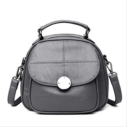 ERTY Mochila Femenina De Cuero Suave Casual Bolso Viaje Multifunción Hombro Color Sólido