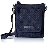 Vera Bradley womens Microfiber Mini Hipster With Rfid Protection Crossbody Purse, Navy, One Size US