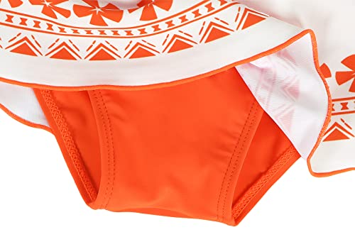 Jurebecia Little Girls Two Piece Swimwear Bathing Suit Kids Role Play Bikini Tankini Set Adventure Outfit Summer Pool Party Water Sport Swimsuit Orange Size 10/6-7Years #TOP5