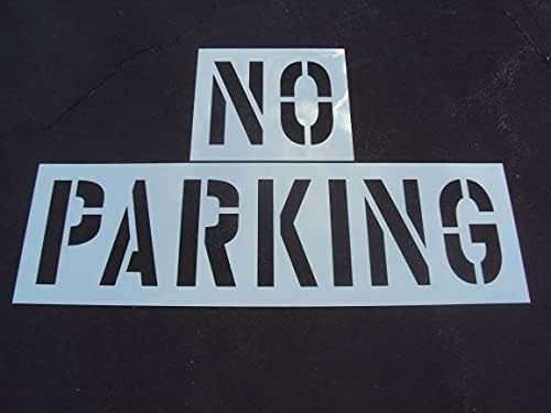 18" NO PARKING Stencil - ACTUAL 18 Inch Tall Letters - Parking Lot Stencils 60 Mil - (1/16" Thick) American Striping Co.