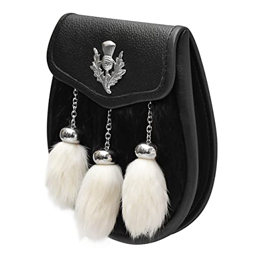 HIGHLAND REDSTONE Scottish Kilt Semi Dress Real leather Sporran2