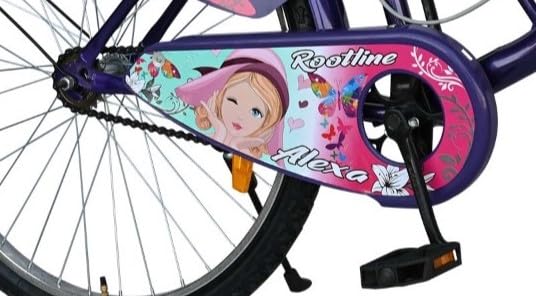 Image of ROOTLINE Alexa Purple Bicycle for Girls /Women with Front Basket and Integrated Carrier | BCP Rim & Handle (Purple)
