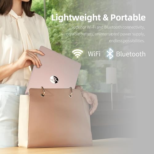 Image of HP 14 inch Laptop Computer for Student Home Study, 1-Year Office 365, Intel Processor (Beat i3-1115G4), 8GB RAM, 256GB Storage (128GB UFS + 128GB MSD), WiFi 6, Bluetooth 5.4, Windows 11 S, Pale Rose Gold