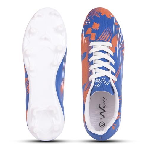 Image of Wavvy Football Shoes for Mens | Lightweight PVC Synthetic Leather Upper, High Shear Strength TPU Sole | Football Studs for Adult, Men & Boys | Football Cleats | Football Sports Shoes