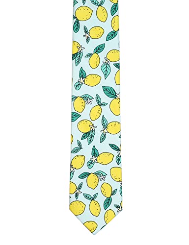 Image of BELLUNO Men's Cotton Floral Skinny Tie, 2.5 inch Width, with Gift Box