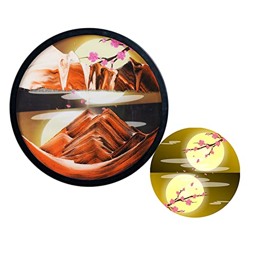 TDHLW Dynamisches Sandbild, Sich bewegende Sandkunst, 3D-kreative Tiefsee-Sandlandschaft-Wohnzimmerdekoration, 360 ° drehbar, für Wohnkultur und Büro, Erscheinungsbild Wandkunstdekoration,B,12inch Cover