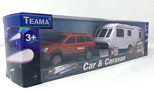 PLAYJOCS GT-4965 CAR WITH CARAVAN, Blau, 13.31 inches x 4.72 inches - Image 3