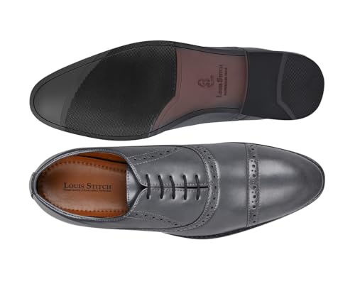 Image of LOUIS STITCH Men's Formal Lace-up Oxford Shoes for Men | Solid Design | Ideal for Formal, Business Casual, and Parties (LSRG OX)