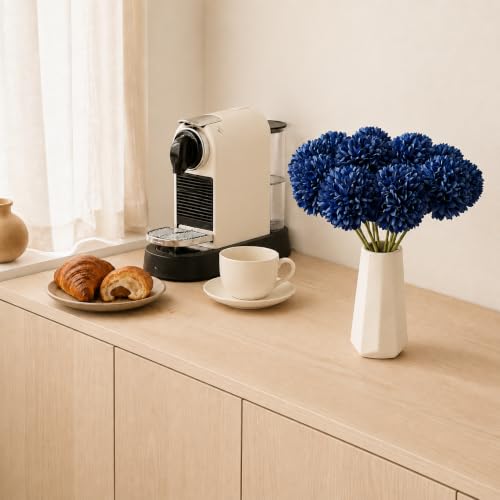 Image of Mandy's 12pcs Artificial Royal Blue Ball Chrysanthemum Flowers