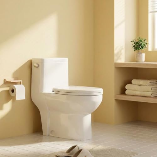 Image of One Piece Toilet, Ceramic Design, Soft Closing PP Toilet Cover, Easy Clean Surface, Water Efficient Flush, Compact Durable Build