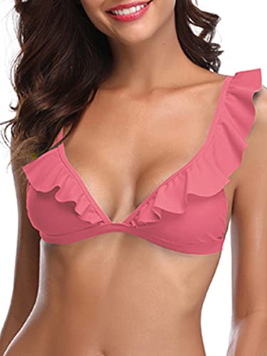 SHEKINI traje de baño de dos piezas con volantes para mujer - - X-Large