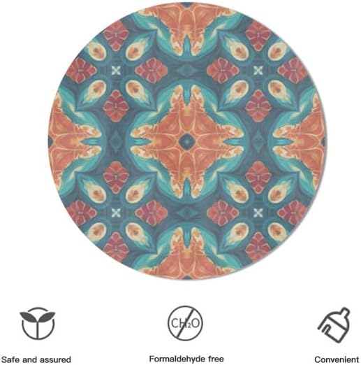 Miniatura 3 de Mantel redondo de mandala bohemio de 60 pulgadas, colorido indio, bohemio, arte rústico, moderno, impermeable, reutilizable, para picnic, fiesta,