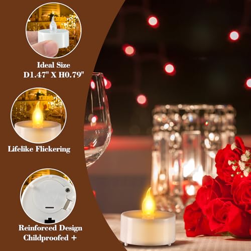 Image of JOSU 24pcs LED Votive Tealight with 2 /4 /6 /8 H Timer and Remote, Mini Battery Operated Candles for Wedding Anniversary Tea Theme Party Festival Celebration Candlelight Charming Ambiance