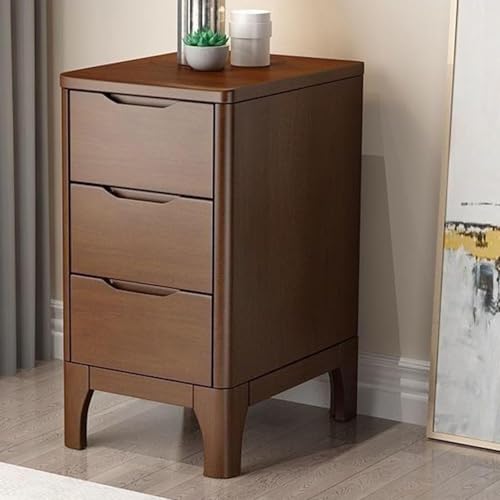 Mesita de noche de madera con 3 cajones