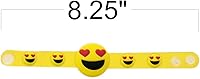 Vista 2 de ArtCreativity Juego de 6 pulseras de emoticonos para niños, accesorios de emoticonos en 6 diseños divertidos, recuerdos de fiesta de emoticonos
