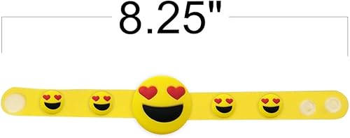 Miniatura 2 de ArtCreativity Juego de 6 pulseras de emoticonos para niños, accesorios de emoticonos en 6 diseños divertidos, recuerdos de fiesta de emoticonos