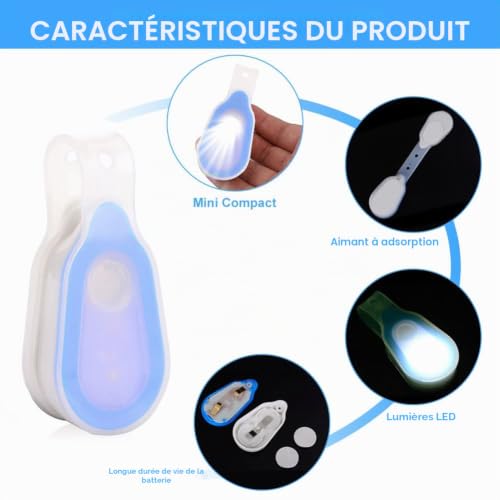 KARELLS Lampe de Poche Mains Libres, Eclairage de Nuit à LED avec Clip, Lampe LED Magnétique à Clipser pour Randonnée Course, Lumière d'urgence de Maison Véhicule – vue 5