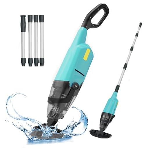Efurden Handheld Pool Vacuum, Rechargeable Pool Cleaner with Running Time up to 60-Minutes Ideal for Above Ground Pools, Spas and Hot Tub for Sand and Debris, Green