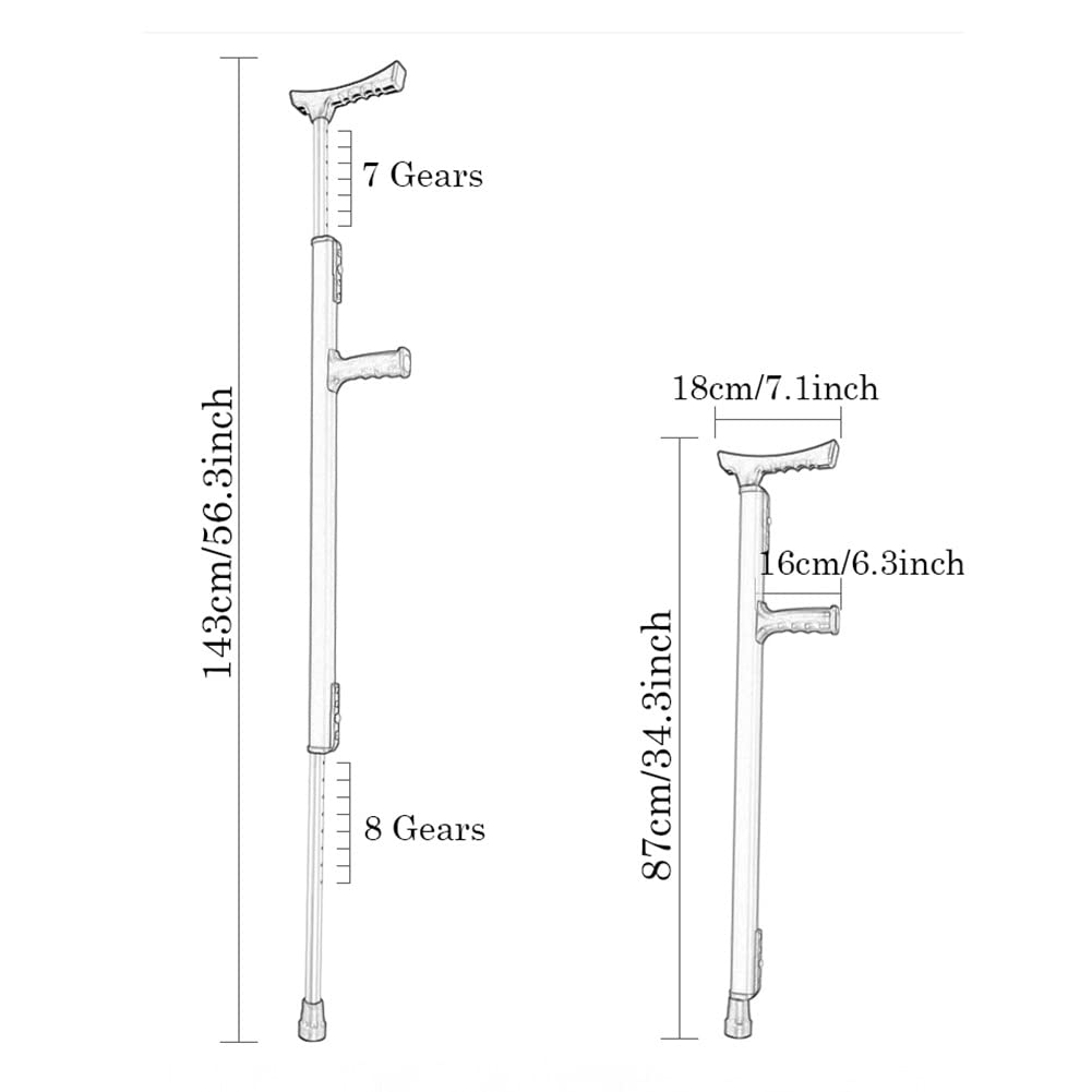 NGD Muletas Ortopédicas de Aluminio-Regulables en Altura,Muletas Axilares Retráctiles para Adultoscon Reflector y Contera Antideslizante,Agarre Cómodo,Soporta hasta 250kg (Color : Blue)