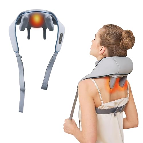 Image of Robustt Neck and Back Massager with Heating Mode, Massager for Body Aches and Pains Relief, Electric Wearable 6D Cervical Neck Massage Machine for Deep Tissue Neck, Back, Waist and Legs - Grey