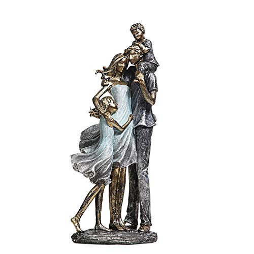MDROGKUX Moderna Romántica Estatua Decoración Familia Estatua Escultura Resina Familia de Cuatro Estatua decoración de la habitación Boda