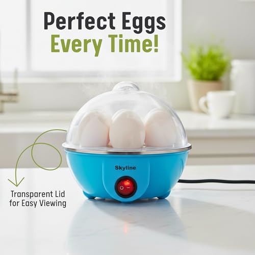 Image of Skyline 350 Watt Electric Egg Boiler, Quick & Easy Egg Cooker with BPA-Free Plastic