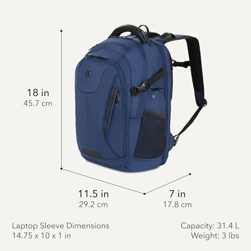 Image of SwissGear 5358 USB ScanSmart Laptop Backpack. Abrasion-Resistant & Travel-Friendly Laptop Backpack Exclusive Bundle with Lock