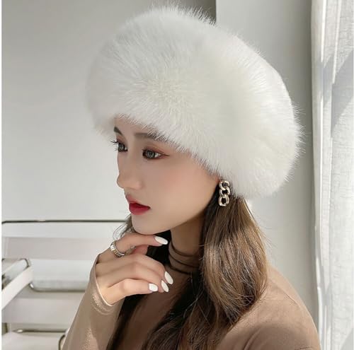 Womens Winter Faux Fur Hats, Fluffy Beanie Russian Style Hat Cossack Hat Cold Weather Warm Hat Warm Cap3