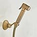 KOMFGT Shower System, Handheld Bidet Sprayer for Toilet Brass Portable Baby Cloth Diaper Sprayer Portable Spray Attachment with Bidet Hose and Bracket, for Feminine Wash, Pet Washing, Brushed Finish