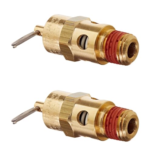 MTQY 2PCS 1/4 Inch NPT 175 PSI Air Compressor Pressure Relief Safety Valve Brass Automatic Air Vent Valve NPT Threaded Air Compressor Part for Air Compressor Air and Water Discharge