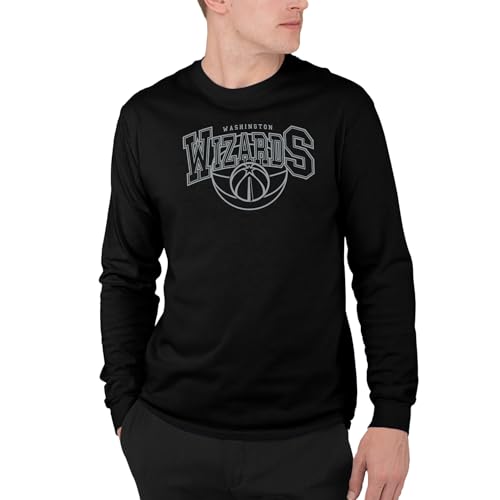 Junk Food Washington Wizards NBA Monochromatic Arch - Officially Licensed Adult Long Sleeve T-Shirt Black
