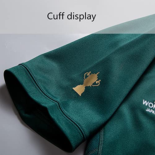 Foto von Herren Rugby Jersey, Südafrika WM, Sommersport Atmungsaktiv Freizeit T-Shirt Fußball Shirt Polo Shirt,Fußball Sport Top,Bestes Geburtstagsgeschenk. (Color : Green, Size : L)