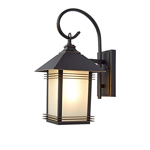 Preisvergleich Produktbild FTLY Chinesische Im Freien Wasserdichte Wandlaternen Retro Kreative Aluminiumdruckguss Rostfreie Wandleuchte Einfache Weiße Glas Regendicht Wandleuchte E27 Hof Balkon Korridor Gang Wandleuchte