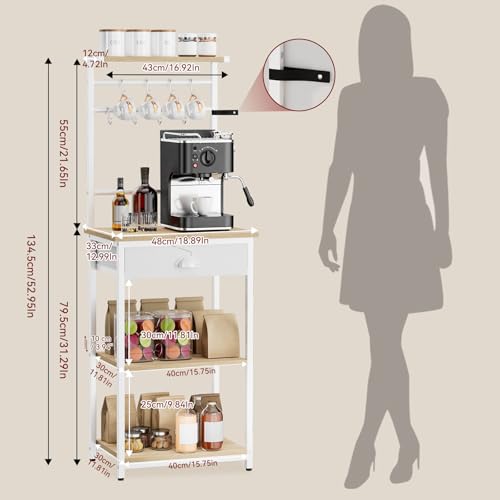 Meuble de rangement pour machine à café compact résolvant le manque de place