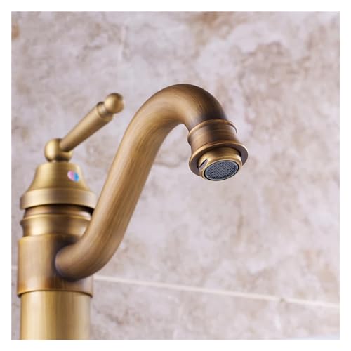 Robinet cascade lavabo en cuivre antique mitigeur style classique - 5