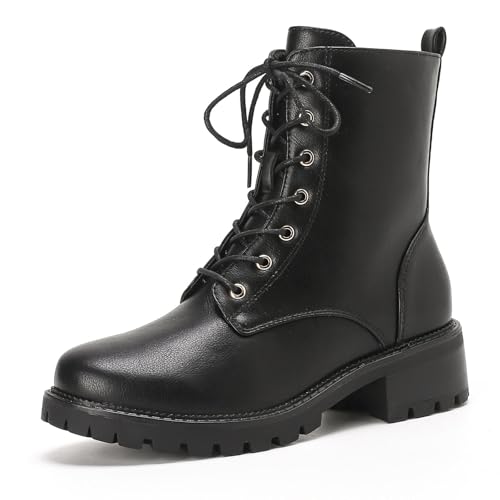 Putu Bottines Femme à Lacets et Fermeture Éclair, Bottes avec Semelle Antidérapante, Style Tendance et Faciles à Porter 40