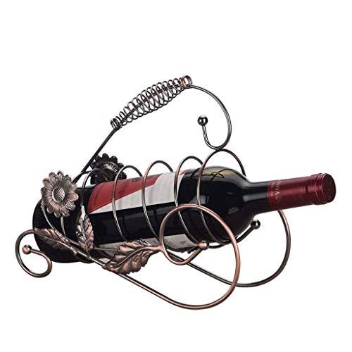Soporte independiente de metal forjado para vino marrón miniatura 1