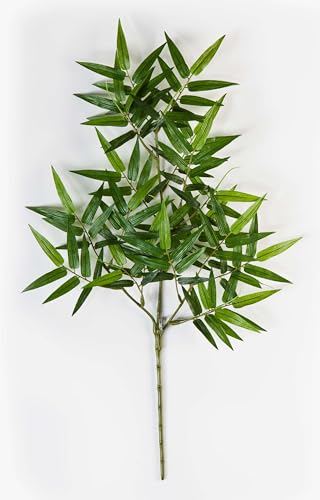 artplants.de Rama de bambú Oriental Artificial OSHA con 130 Hojas, Verde, 55cm - Planta de imitación - árbol