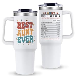 Aunttumblerwithhandleauntiegiftsfromniecenephewbestauntever40oztumblerwithstrawlidauntienutritionfactsgiftsforauntchristmasbirthdaypresent Urban Country Home Decor Aunt tumbler with handle auntie gifts from niece nephew best aunt ever 40oz tumbler with straw lid auntie nutrition facts gifts for aunt christmas birthday present urban country home decor