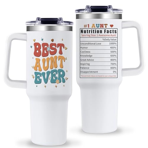Aunttumblerwithhandleauntiegiftsfromniecenephewbestauntever40oztumblerwithstrawlidauntienutritionfactsgiftsforauntchristmasbirthdaypresent Urban Country Home Decor Aunt tumbler with handle auntie gifts from niece nephew best aunt ever 40oz tumbler with straw lid auntie nutrition facts gifts for aunt christmas birthday present urban country home decor