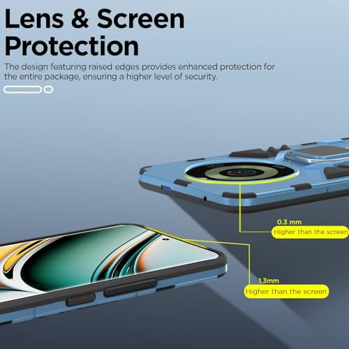 Image of Pikkme Back Cover for Realme 11 Pro /Pro Plus 5G | 360 Protection | Ring Holder | Kickstand | Tough Armor Case (Blue)